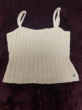 Roxy Cream Ribbed Knit Camisole